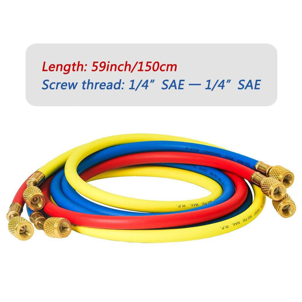 Elitech Refrigerant Charging Hoses Set, 1/4''Fitting