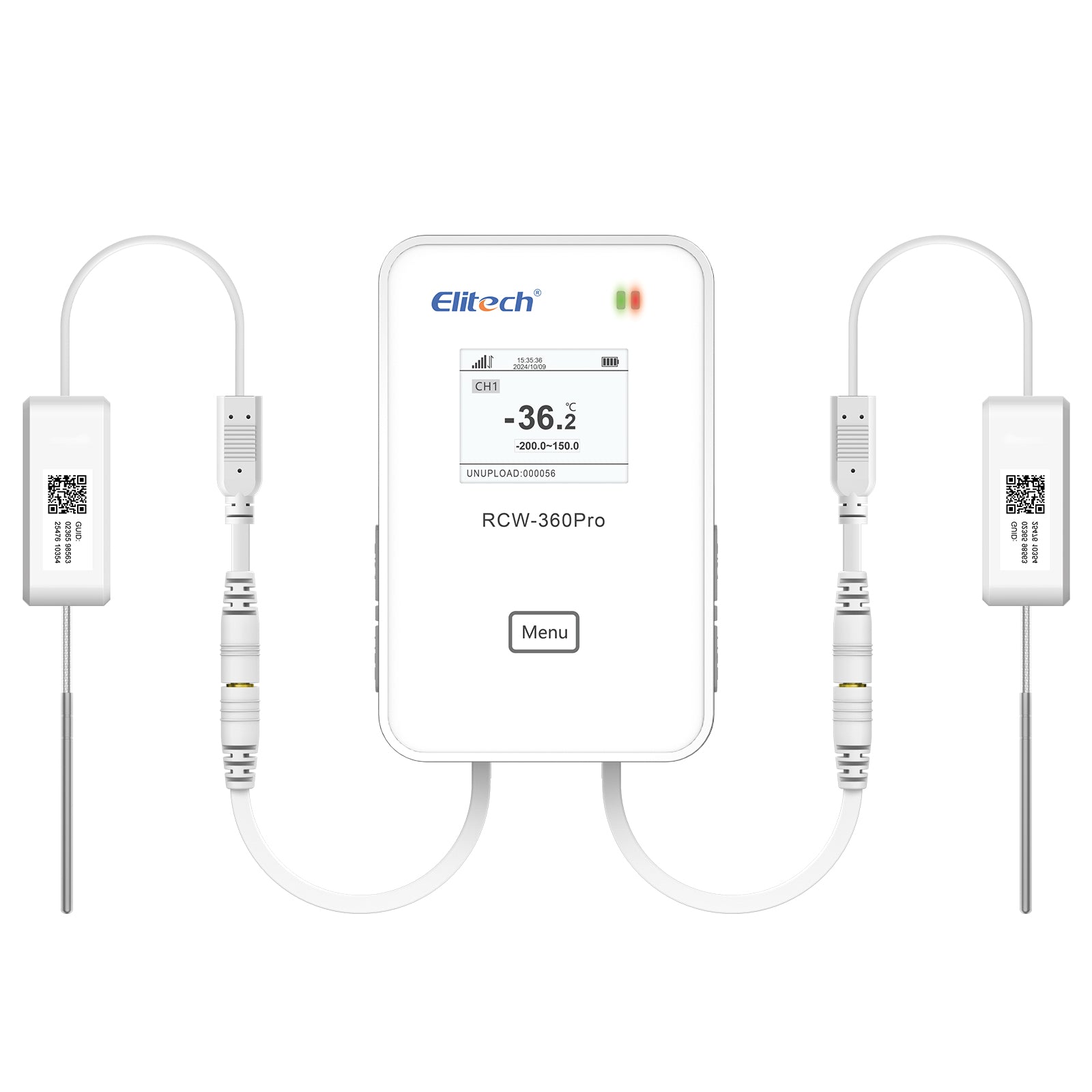 Elitech 4G Wireless Remote Real - Time IOT Temperature Humidity Monitor Digital Data Logger, APP/Cloud Data Storage, with Dual External Expansion Channel (Needs Probe) RCW - 360Pro - DC - Elitech Technology, Inc.