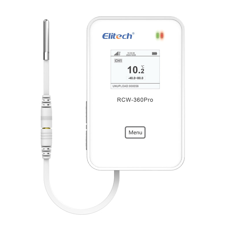 Elitech 4G Wireless Remote Real - Time IOT Temperature Humidity Monitor Digital Data Logger, APP/Cloud Data Storage, with Single External Expansion Channel (Needs Probe) RCW - 360Pro - SC - Elitech Technology, Inc.