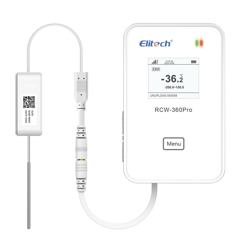 Elitech 4G Wireless Remote Real - Time IOT Temperature Humidity Monitor Digital Data Logger, APP/Cloud Data Storage, with Single External Expansion Channel (Needs Probe) RCW - 360Pro - SC - Elitech Technology, Inc.