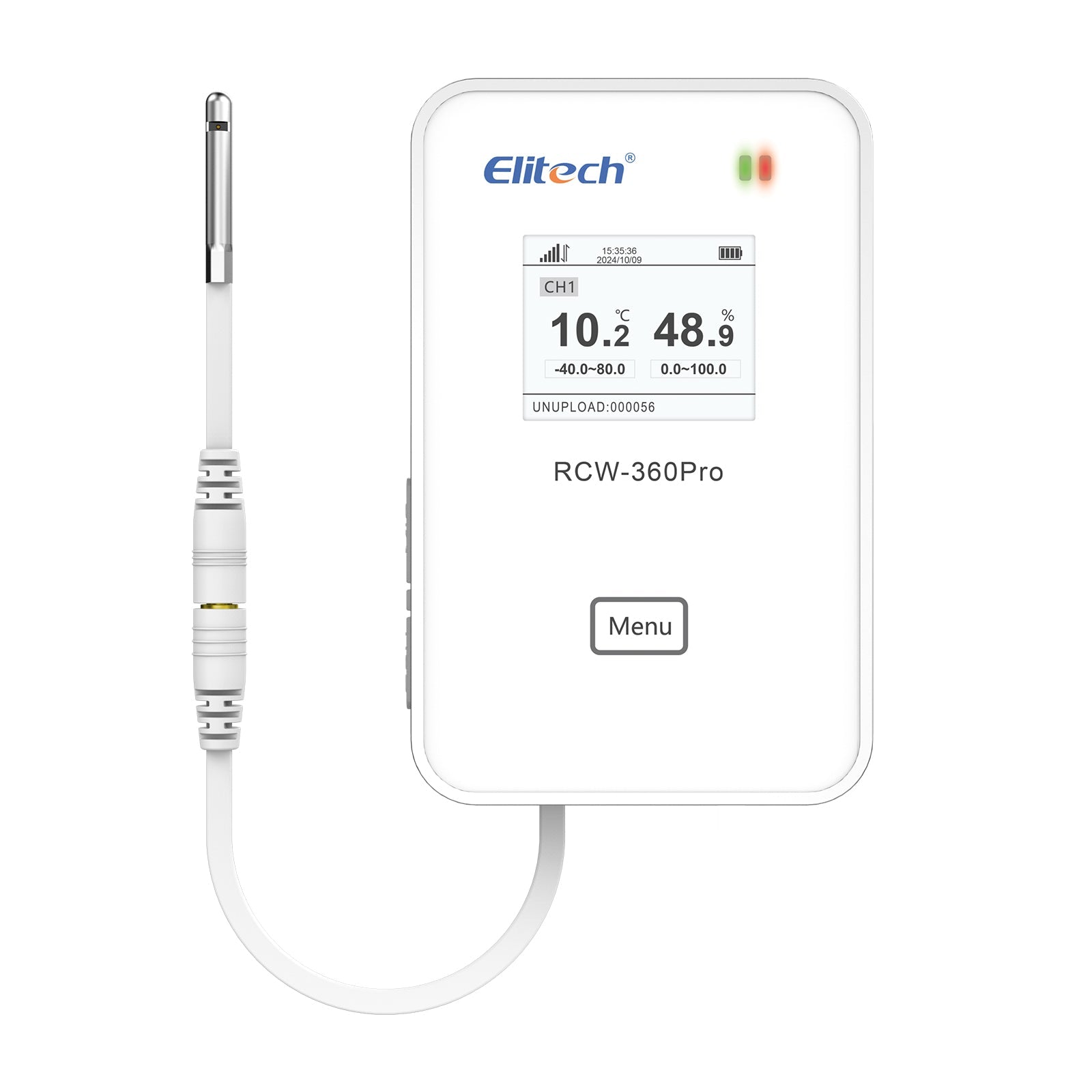 Elitech 4G Wireless Remote Real - Time IOT Temperature Humidity Monitor Digital Data Logger, APP/Cloud Data Storage, with Single External Expansion Channel (Needs Probe) RCW - 360Pro - SC - Elitech Technology, Inc.