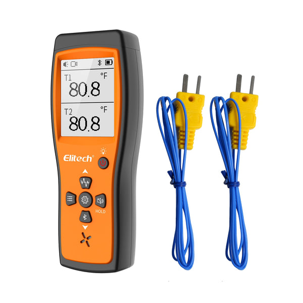 Elitech Dual Digital Thermocouple Temperature Thermometer with 2 K-Typ ...