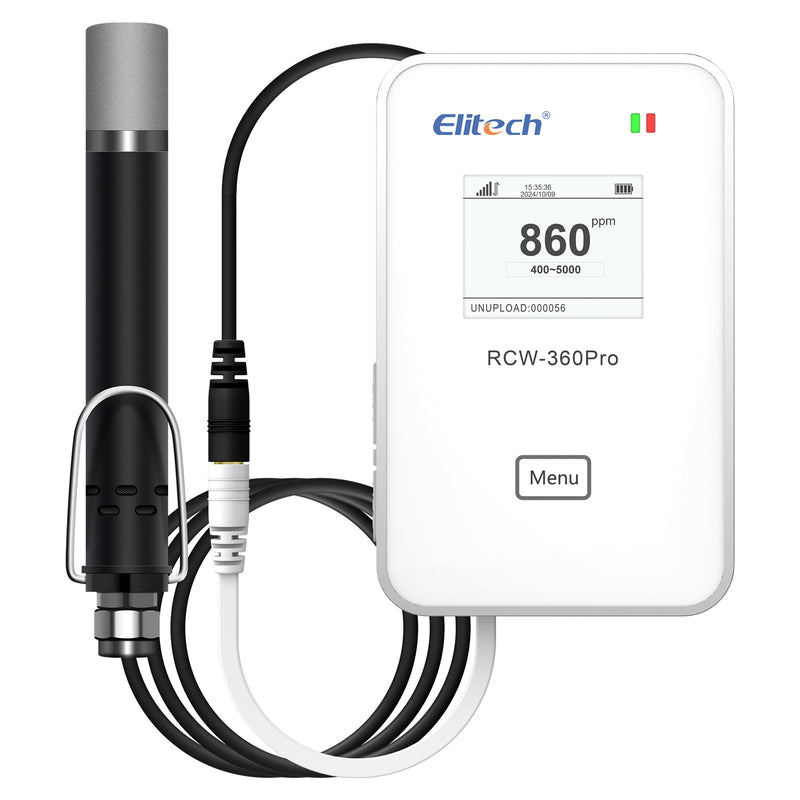 Elitech External Carbon Dioxide Probe, CO2 Probe Matches with RCW - 360Pro Device only, 400 - 5000 PPM Range, Audio Plug Connector, 6.5 ft Cable - Elitech Technology, Inc.