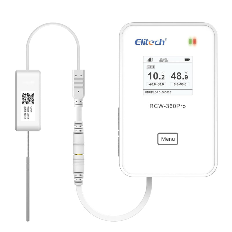 Elitech External Ultra Low Temperature Probe, Temperature Sensor Matches with RCW - 360Pro Device only, Monitor - 328~302℉( - 200~150℃), Audio Plug Connector, 9.8ft - Elitech Technology, Inc.