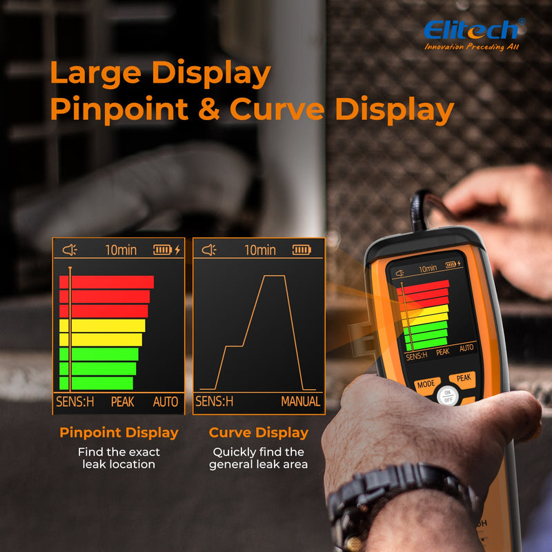 Elitech HVAC Refrigerant Leak Detector Heated Diode Sensor Life Halogen Freon Sniffer, Air Conditioning Detection, Automotive Gas Finder, R22 R410A R134A R1234YF CFCs HCFCs HFCs, ILD-100H - Elitech Technology, Inc.