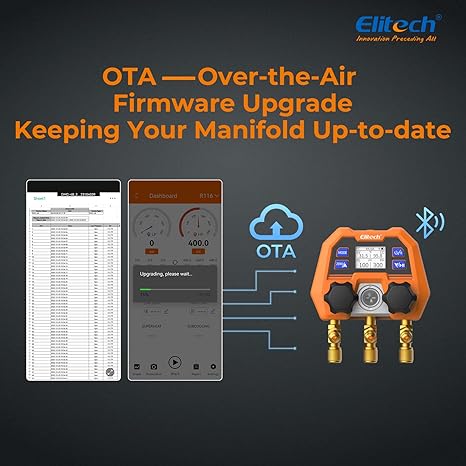 Elitech Smart Digital Manifold Gauge DMG - 4B & Elitech Dual Digital Thermocouple Temperature Thermometer ICT - 220 - Elitech Technology, Inc.