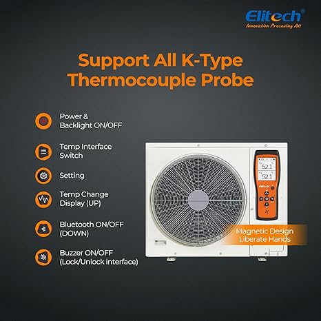 Elitech Smart Digital Manifold Gauge DMG - 4B & Elitech Dual Digital Thermocouple Temperature Thermometer ICT - 220 - Elitech Technology, Inc.