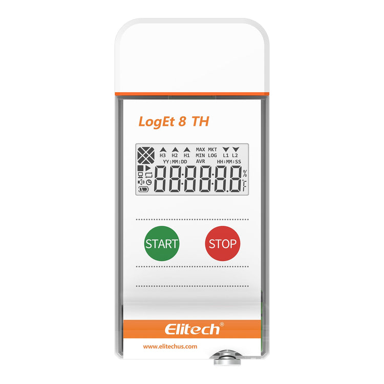 Elitech USB Temperature Humidity Data Logger Reusable Temperature Recorder Digital Refrigerator Thermometer High Accuracy Auto PDF Report USB Port 32000 Points LogEt 8 TH, - 30～70℃, 0～100% RH - Elitech Technology, Inc.