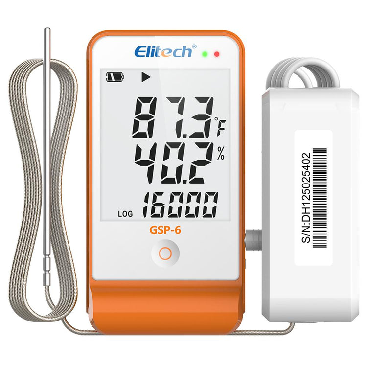 Elitech GSP-6 PTE Ultra Low Temperature and Humidity Data Logger -121℉ to 302℉ Recorder 16000 Points - Elitech Technology, Inc.