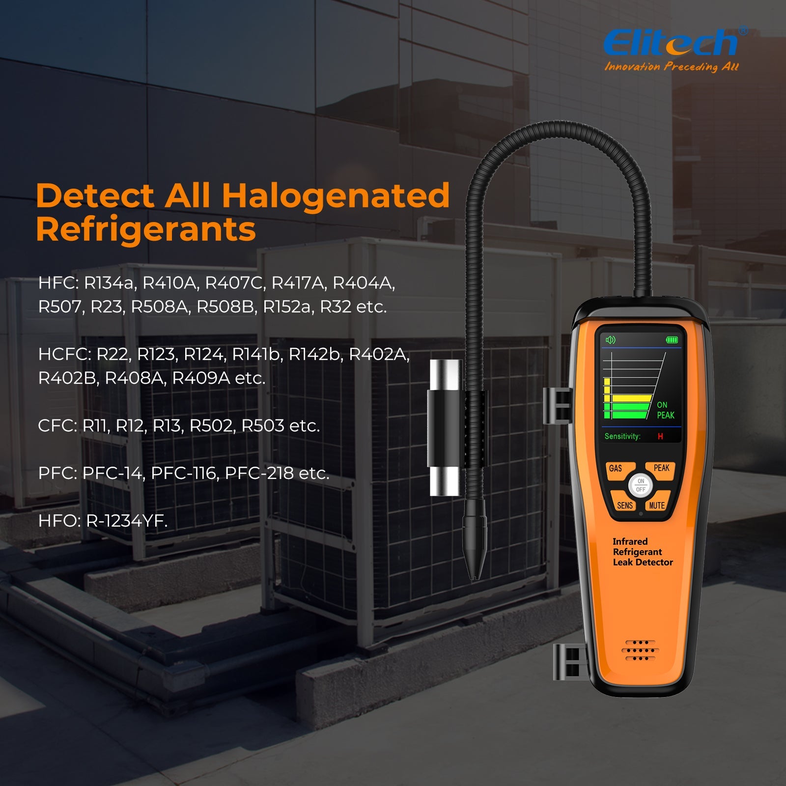 Elitech ILD-300 Infrared Refrigerant Leak Detector Detect All HFC, CFC, HCFC, HFO and Blends - Elitech Technology, Inc.