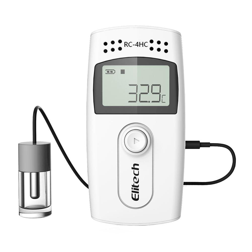 Enregistreur de données de température Elitech RC-4G avec capteur de  température de bouteille de glycol, alarme audio, affichage MAXMIN