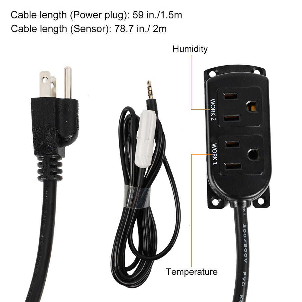 Elitech STC-1000Pro TH Digital Temperature and Humidity Controller Thermostat 2 Pre-Wired Heating and Cooling Outlets 110-240V 10A 1200W - Elitech Technology, Inc.