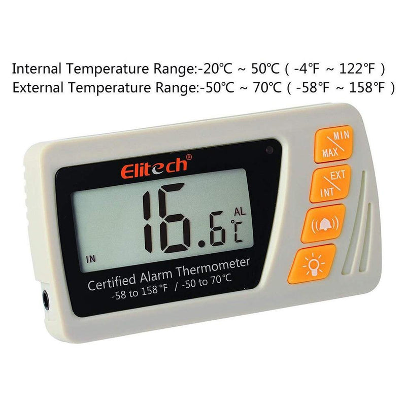 Refrigerator Freezer Thermometer Alarm Temperature Humidity Meter  Thermometer Hygrometer Indoor Outdoor With Probe
