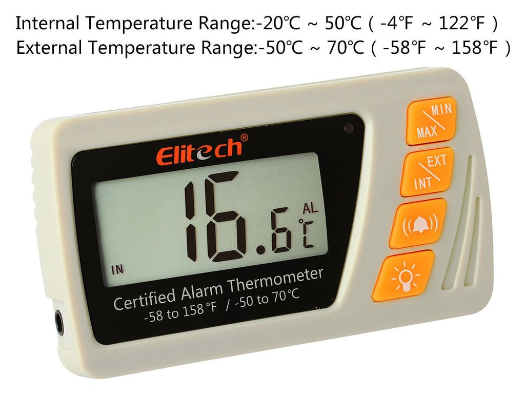 Refrigerator Thermometer Digital LCD Freezer Temperature Monitor High Low  Alarm
